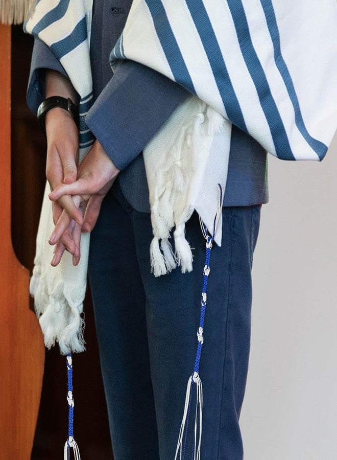 ZUYYON 16 Pcs Tzitzits Tassel Prayer Shawl Accessories Tzitzits Thread Jewish Traditional Tzitzits Set Blue and White Home Decor Tassels with Hanging Hooks for Men Women - Image 4